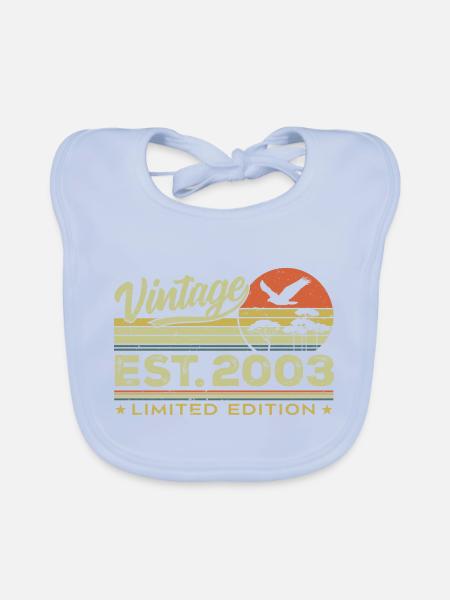 Vintage 2003 Fantastisch seit 2003 Geschenk 2003 Retro - Baby Bio-Lätzchen - sky Blue - Vorne