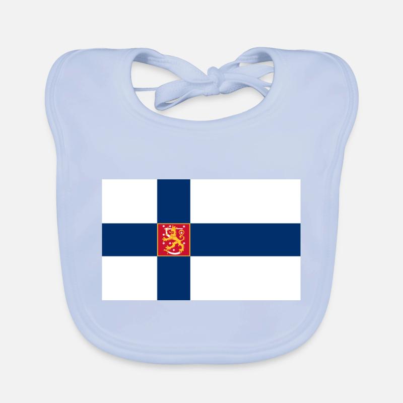 Drapeau d'État de Finlande Bavoir bio Bébé