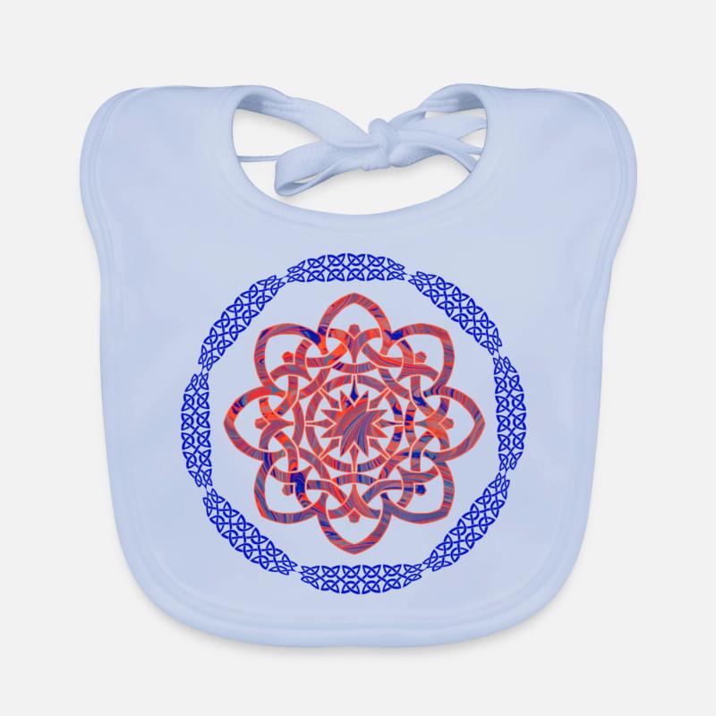 Celtic knot 19 E 263 - Organic Baby Bibs - sky blue
