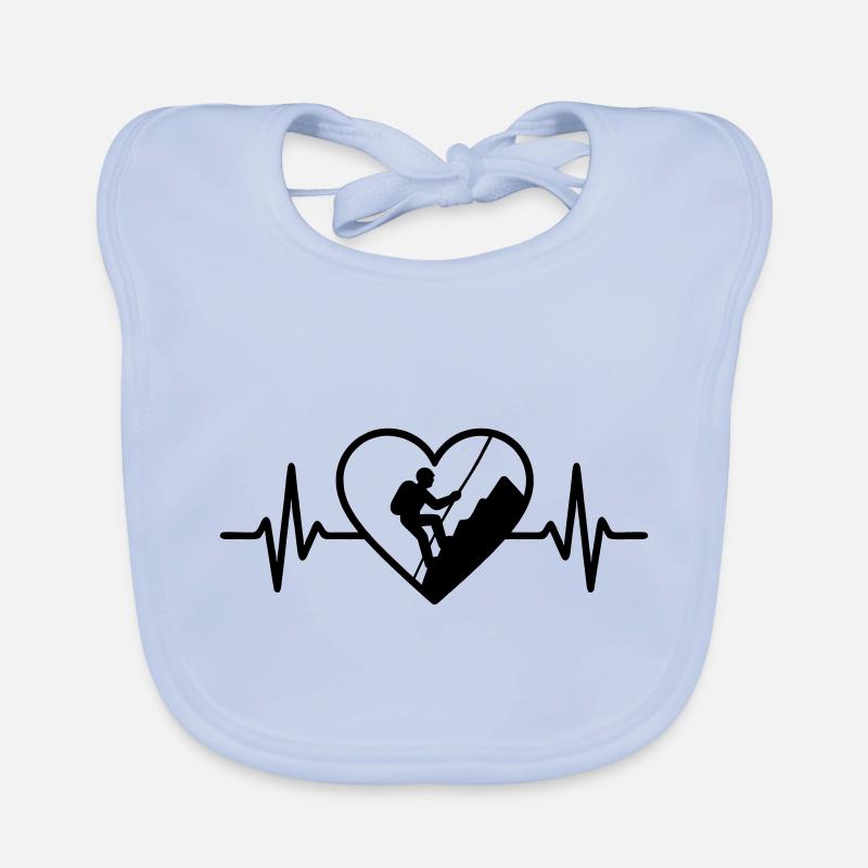 Mountaineering Climbing Heart Organic Baby Bibs