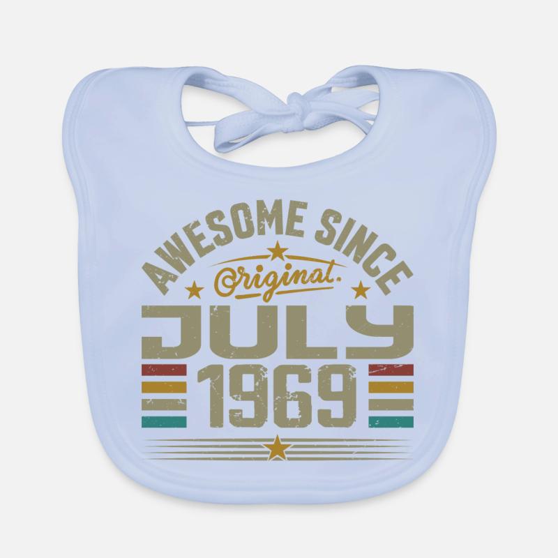 Built in July 1969 | Gift July 1969 Organic Baby Bibs