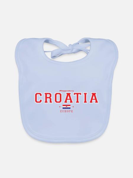 Croatie (Hrvatska) - Bavoir bio Bébé - bleu ciel - Devant