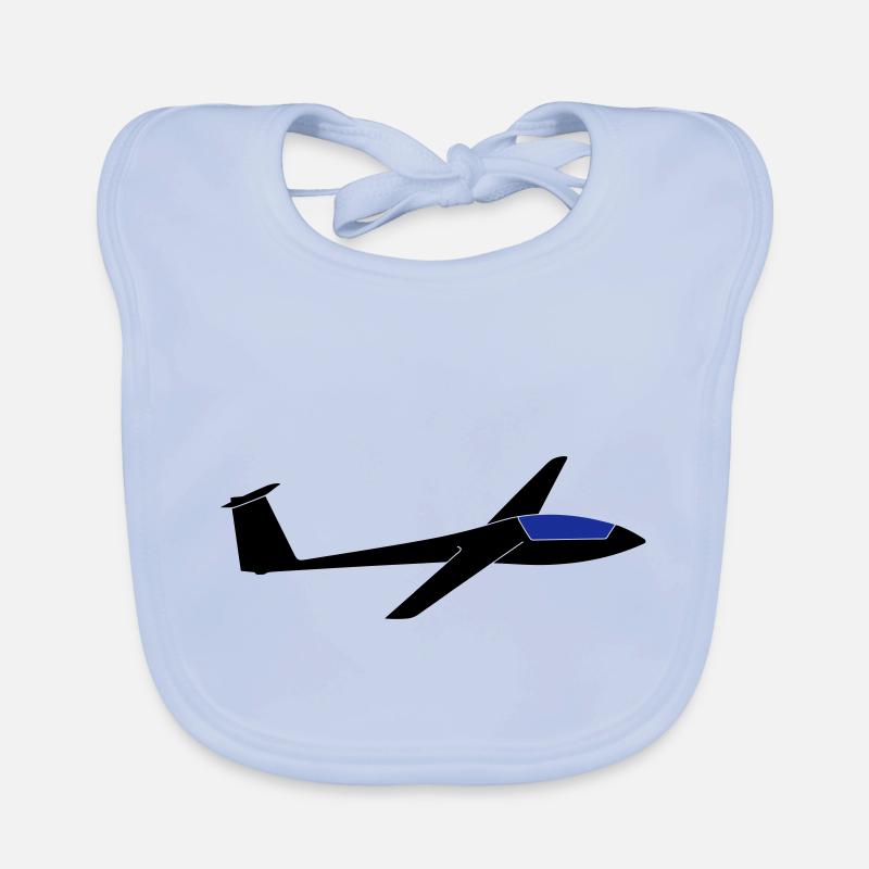 Ls3a glider glider pilot - Organic Baby Bibs - sky blue