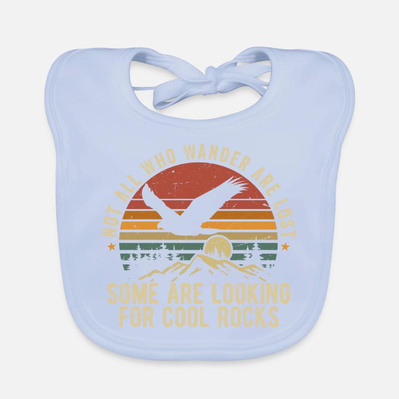 Not All Who Wander Are Lost - Cool Rocks Design Bavoir bio Bébé
