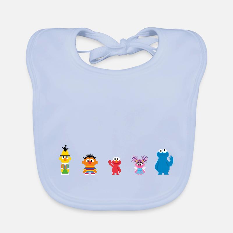 Sesamstraße Pixeldesign Charaktere Baby Bio-Lätzchen
