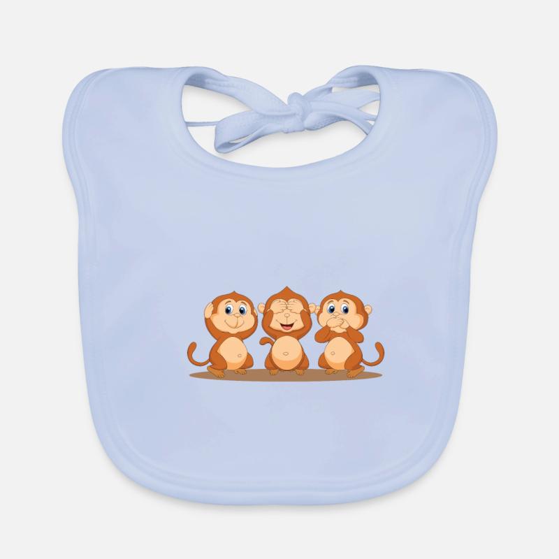 trois singes Bavoir bio Bébé