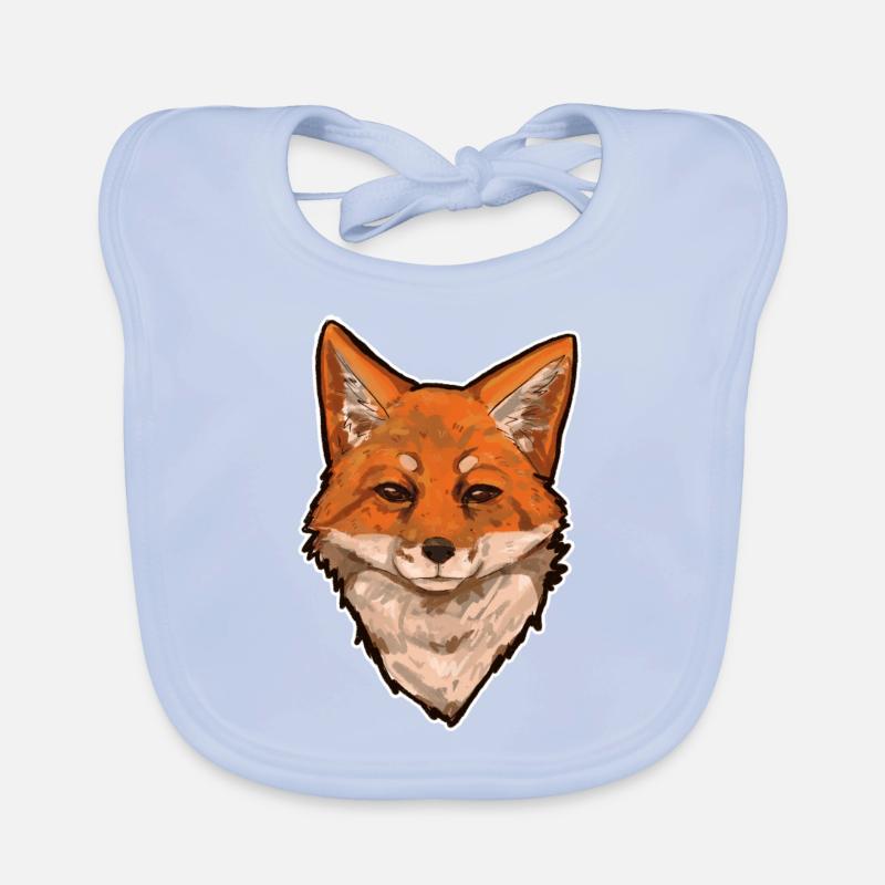 Fox head Foxhead Foxdrawing Art Organic Baby Bibs