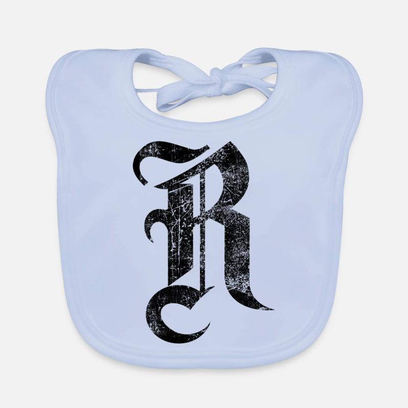 T-Shirt-Alphabet Initiale R Baby Bio-Lätzchen