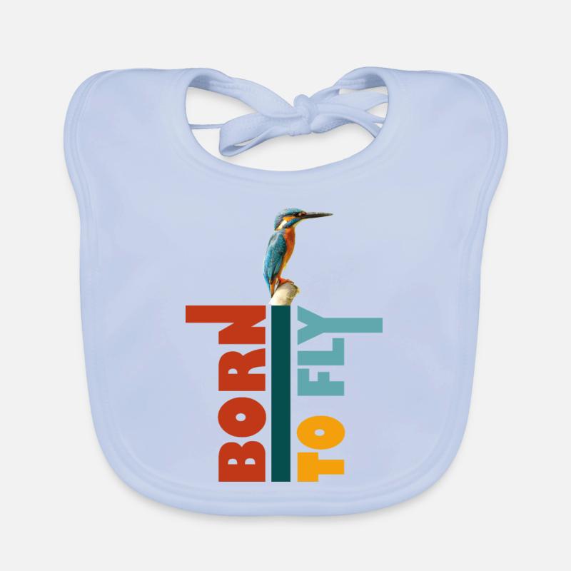 Zum Fliegen geboren, Eisvogel Baby Bio-Lätzchen