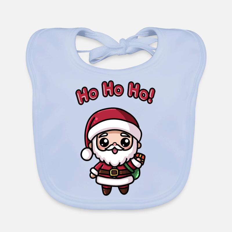 Weihnachtsmann - Baby Bio-Lätzchen - sky Blue