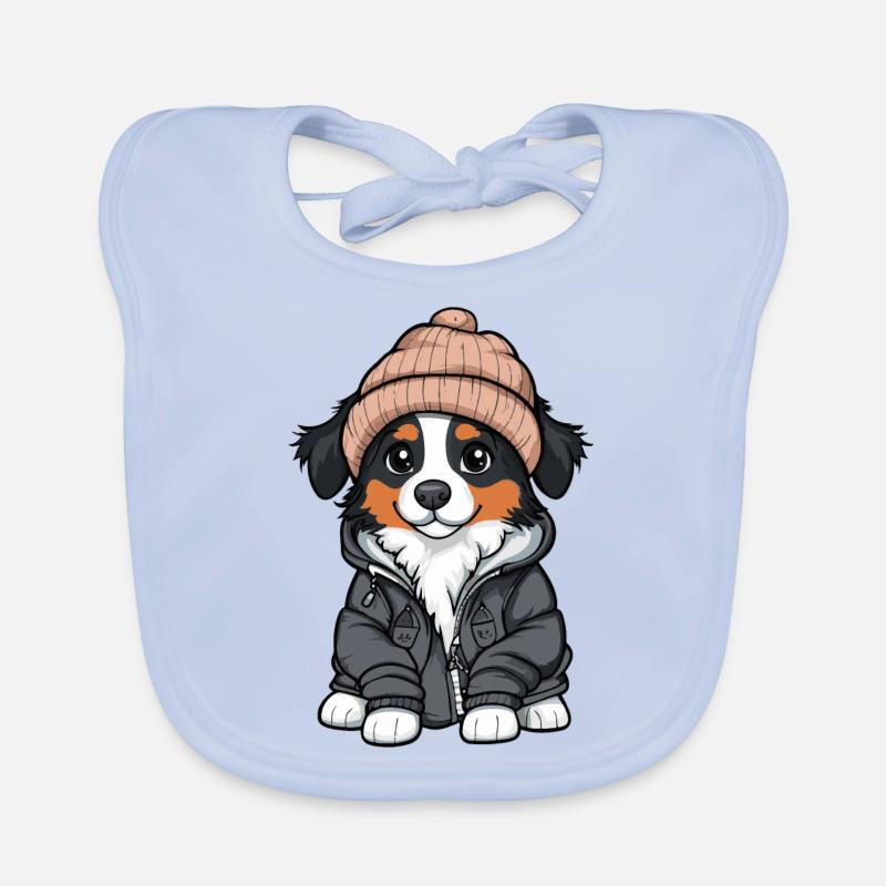 Australian Shepherd Stylish Organic Baby Bibs