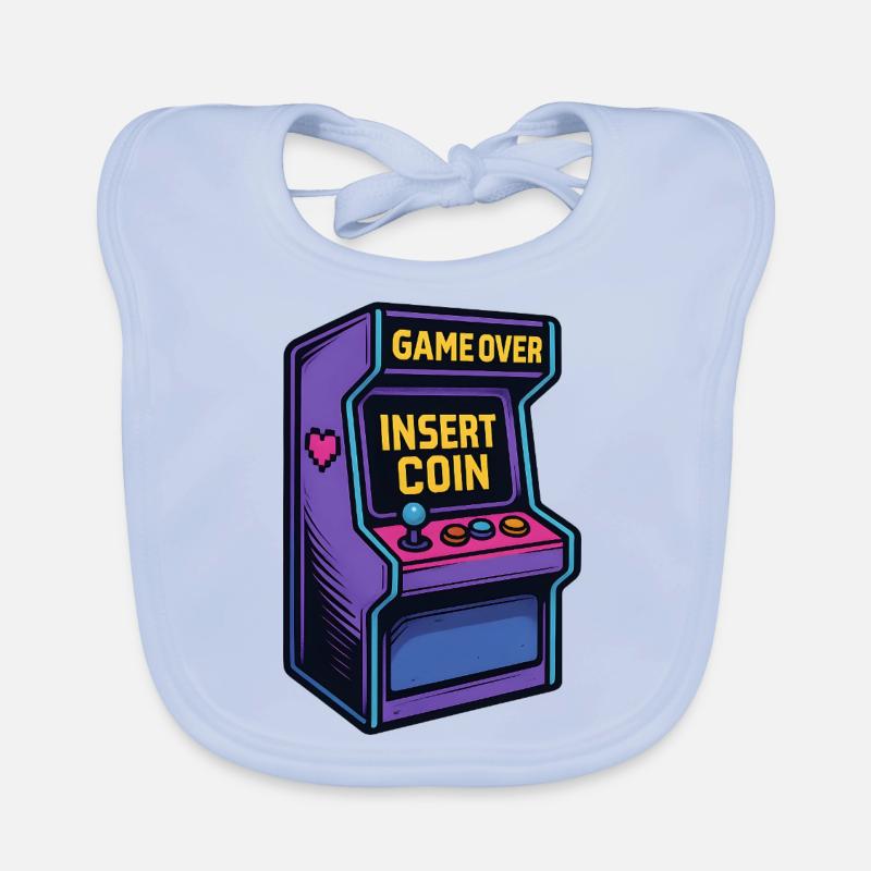 Insert Coin – Retro Arcade Vibes Organic Baby Bibs