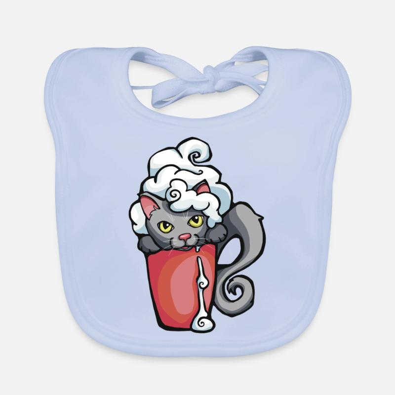Chat de café Bavoir bio Bébé