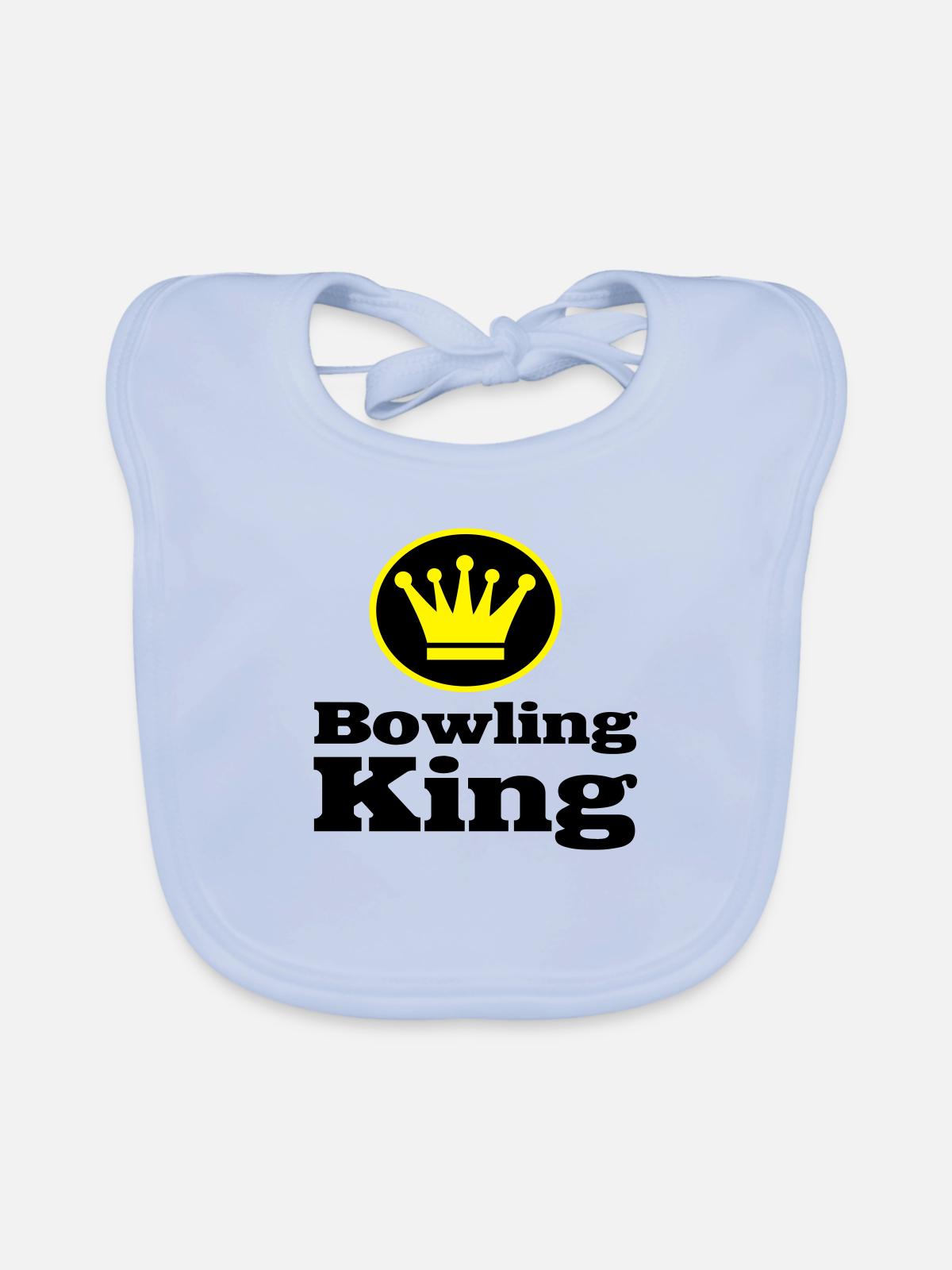 Bowling - Baby Bio-Lätzchen - sky Blue - Vorne