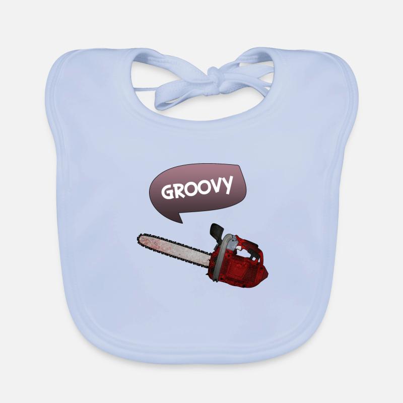 Evil dead - Groovy chains - Baby Bio-Lätzchen - sky Blue