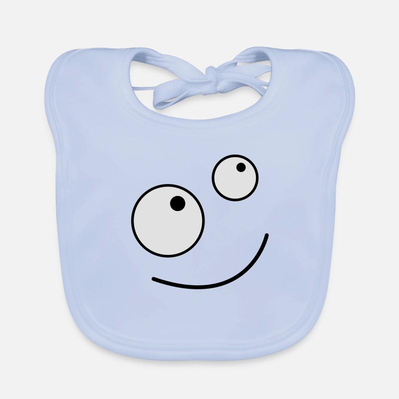 goofy cartoon face looking up smiling Organic Baby Bibs