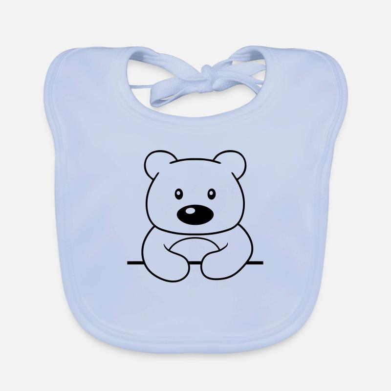 shield frame text write teddy grizzly baer ba Organic Baby Bibs
