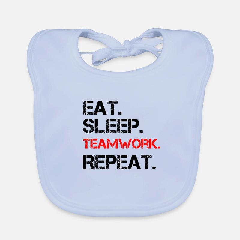 Teamwork Team Work Group Slogan Motive Organic Baby Bibs