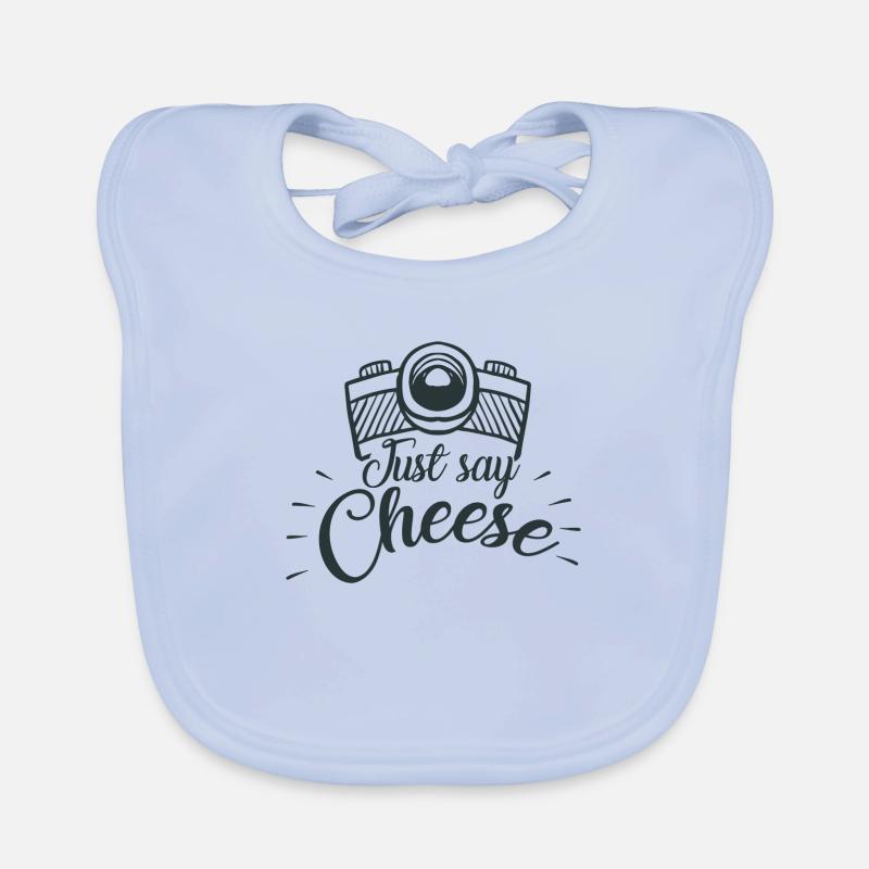 Just say Cheese - Einmal bitte lachen - Geschenk Baby Bio-Lätzchen