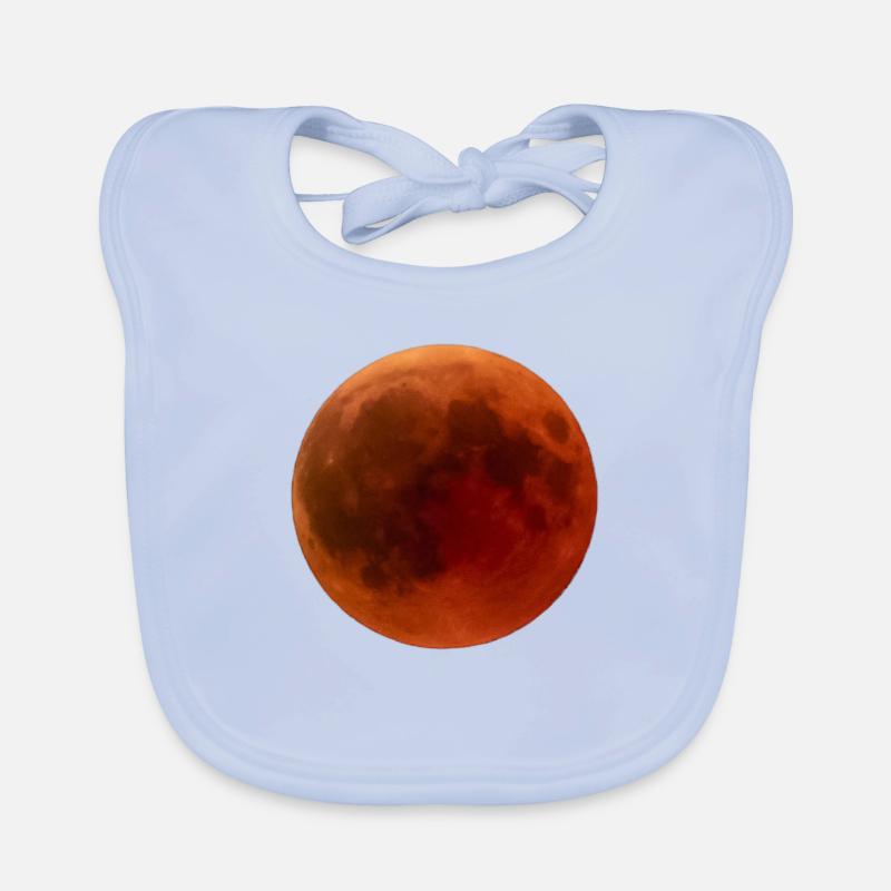 Lune de sang - Bavoir bio Bébé - bleu ciel