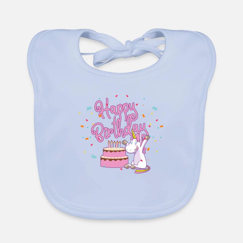 Geburtstagsfeier mit einem Einhorn und Kuchen Baby Bio-Lätzchen