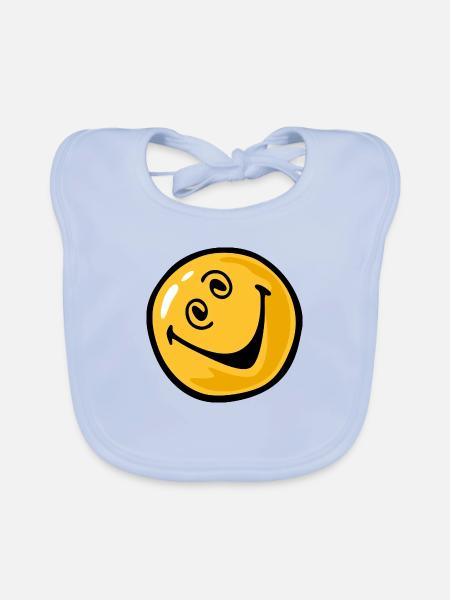 Smiley crazy - Baby Bio-Lätzchen - sky Blue