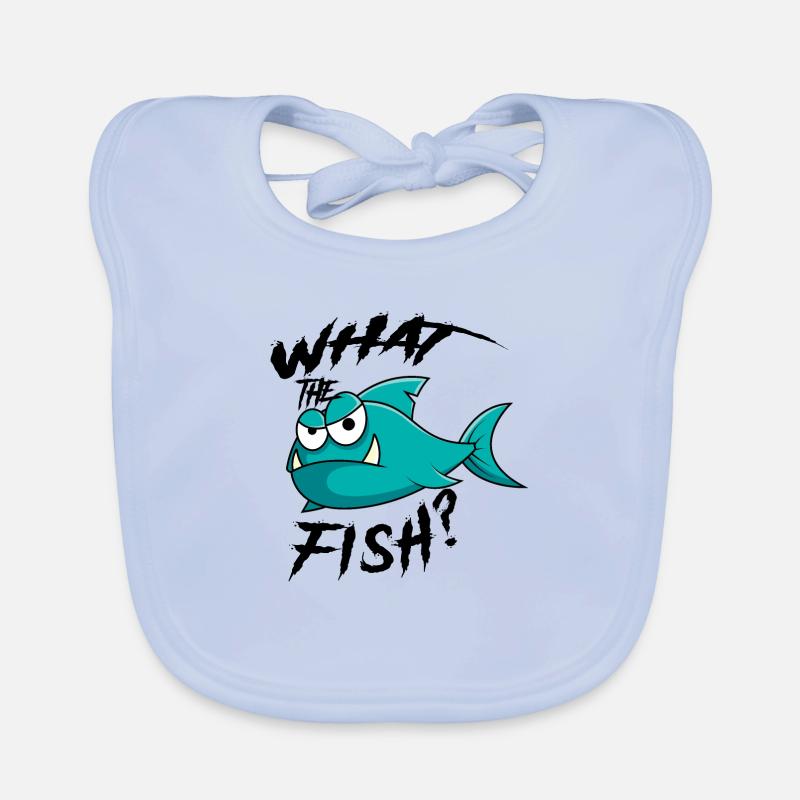Qu'est-ce que le poisson? - Bavoir bio Bébé - bleu ciel