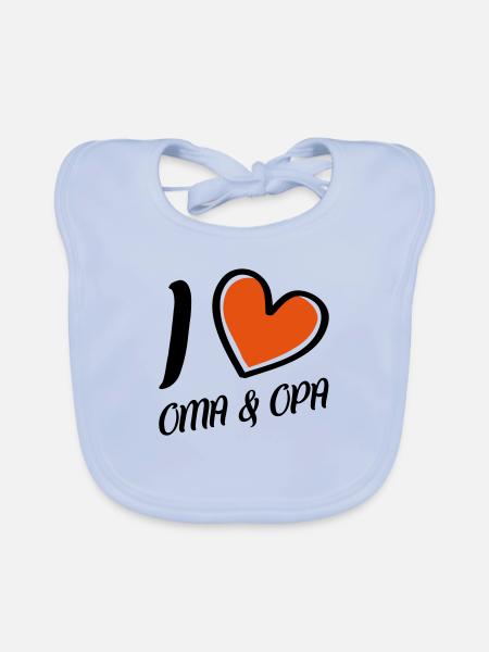 i love oma und opa - Baby Bio-Lätzchen - sky Blue - Vorne