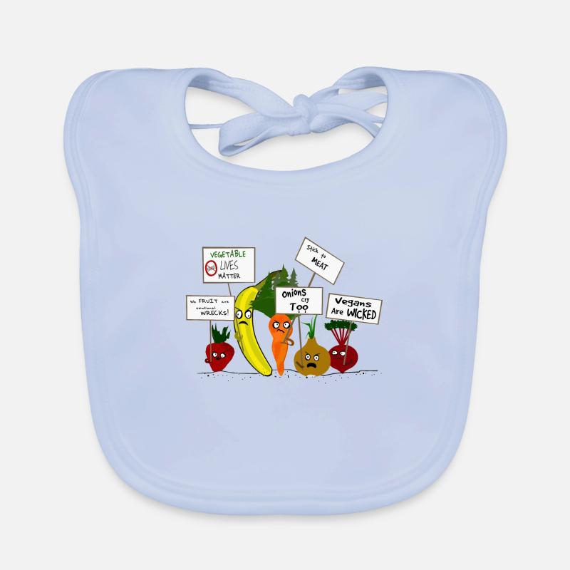 Vegetables and Fruit Protesting Vegans Organic Baby Bibs