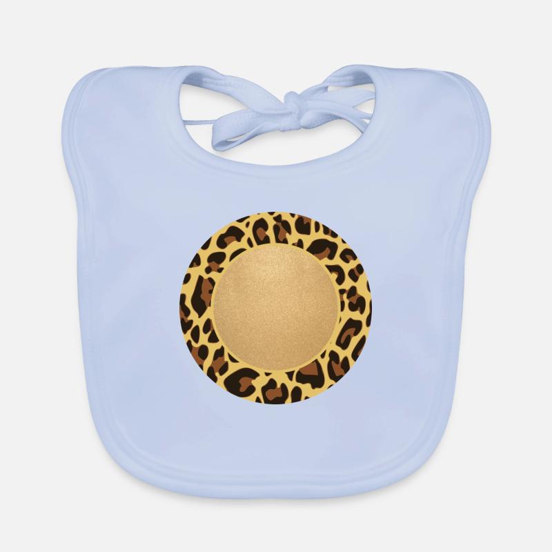 Leopard Muster Leopardenmuster Kreis Rahmen Name Baby Bio-Lätzchen