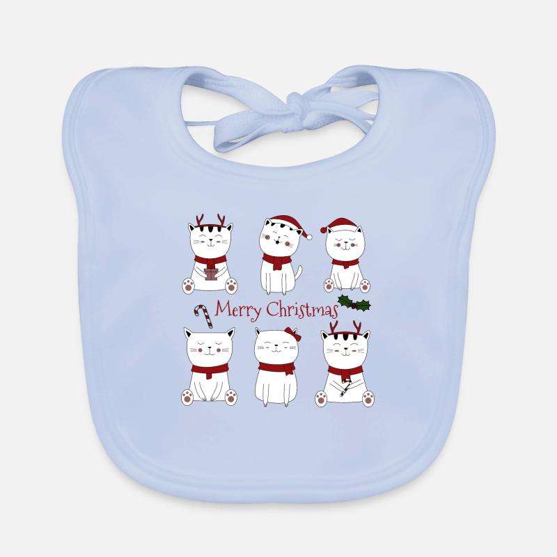 Chats Noël Joyeux Noël Bavoir bio Bébé