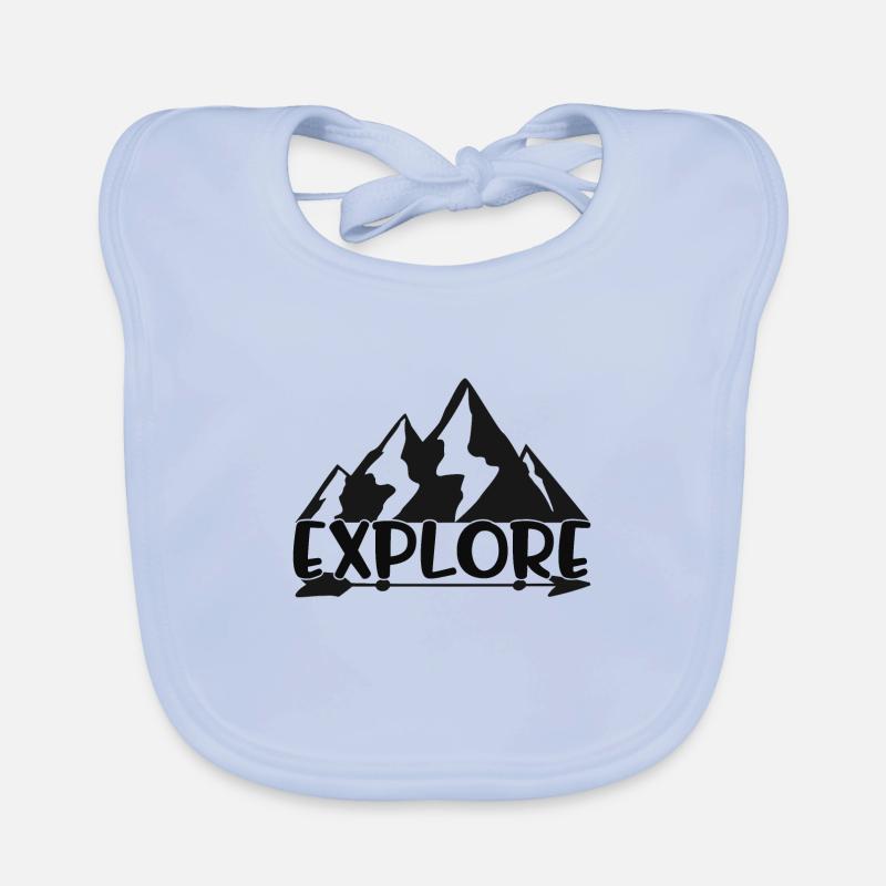 Explorer - Bavoir bio Bébé - bleu ciel