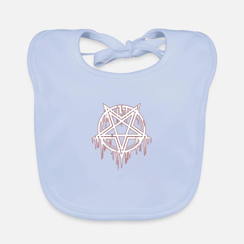 Pentagram Devil - Organic Baby Bibs - sky blue