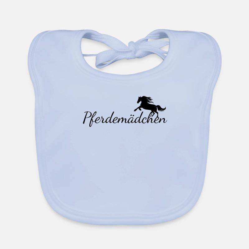 Pferdemädchen Pferd Design - Baby Bio-Lätzchen - sky Blue