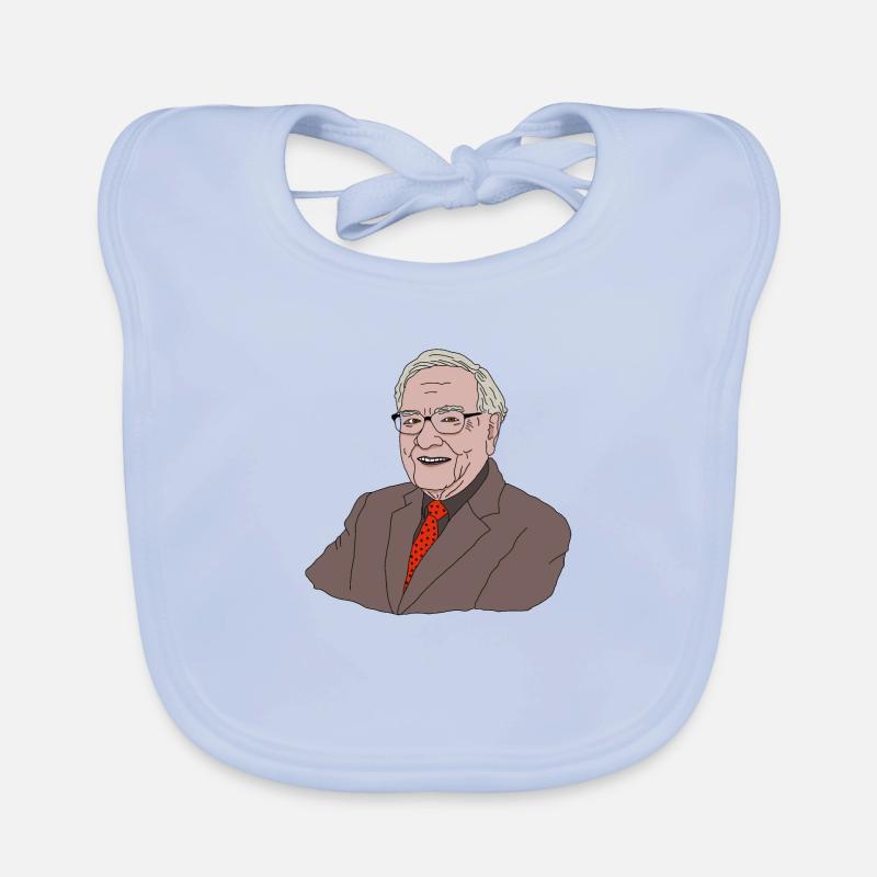 Warren Buffett - Bavoir bio Bébé - bleu ciel