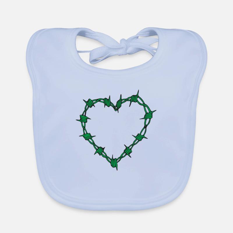 Stacheldraht Herz Baby Bio-Lätzchen