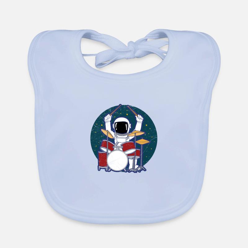 Astronaut Drummer Space Lover Geschenkidee Baby Bio-Lätzchen