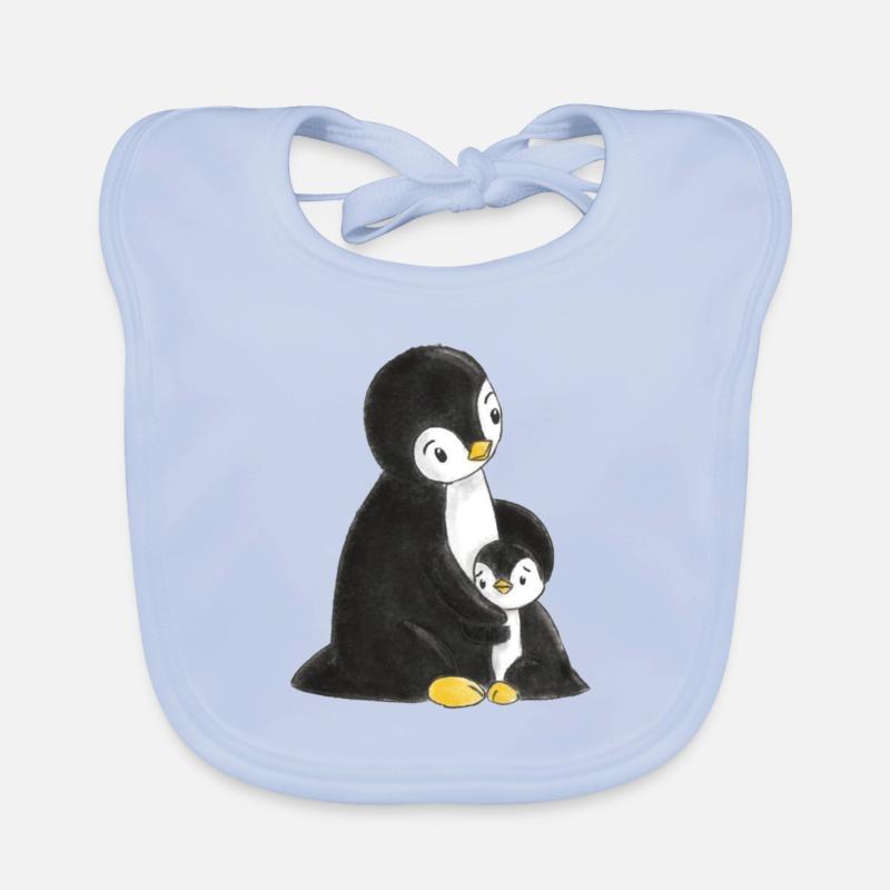 Penguins cuddle Organic Baby Bibs