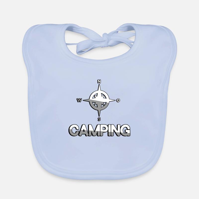 CAMPING + Kompass - Camping - Baby Bio-Lätzchen - sky Blue