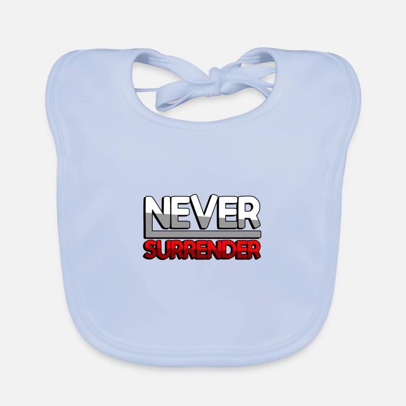 NEVER SURRENDER (Red) - Gaming Organic Baby Bibs