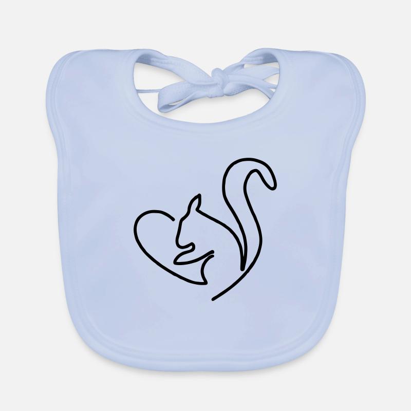 Squirrel Heart Organic Baby Bibs