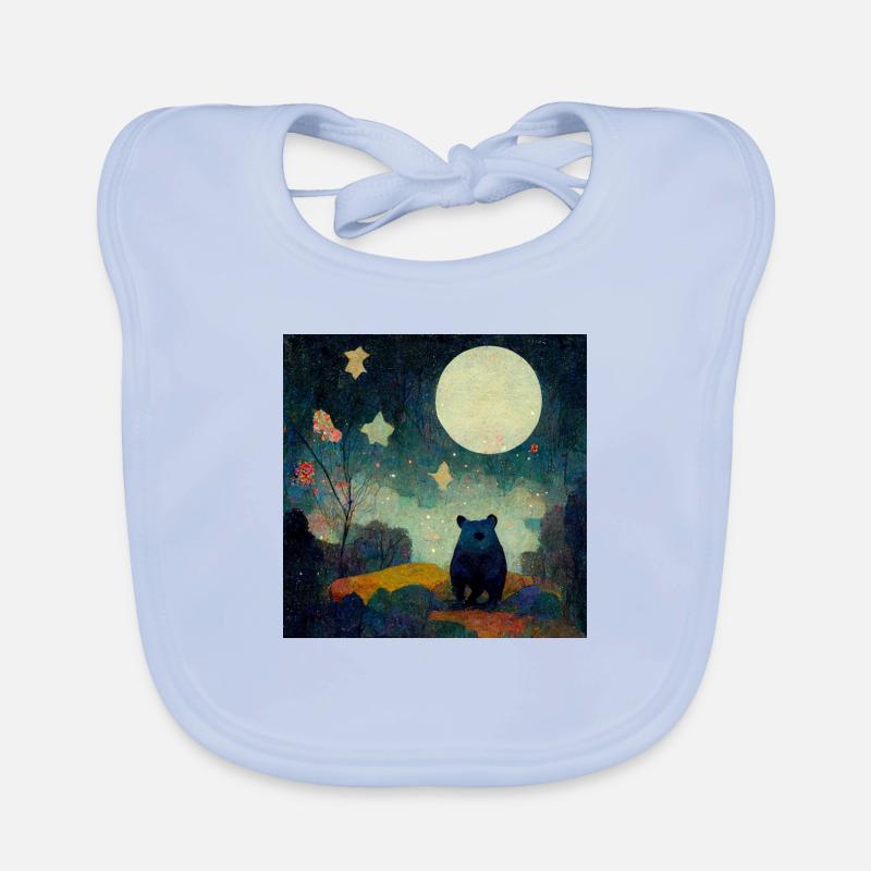 Ours au clair de lune Bavoir bio Bébé