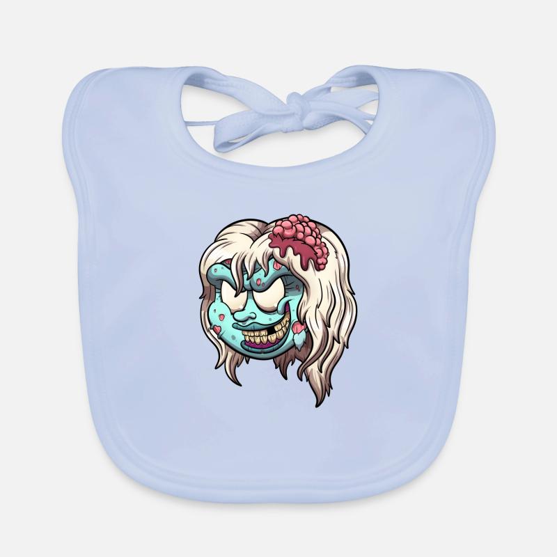 Mädchen Zombie Kopf Baby Bio-Lätzchen