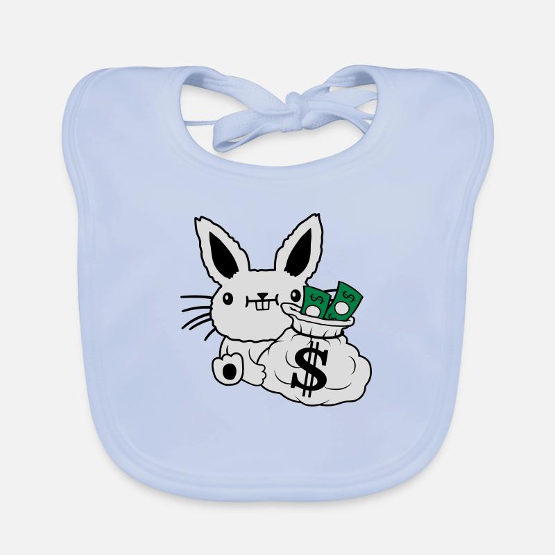 Rich Money Bag Billets de banque de lapin de Pâques Bavoir bio Bébé