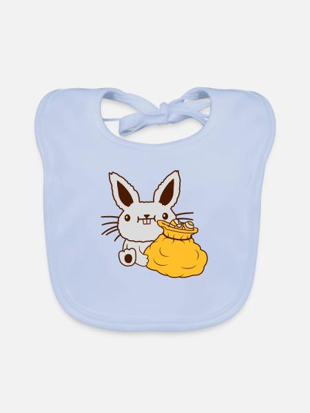 Easter big egg sack - Organic Baby Bibs - sky blue - Front
