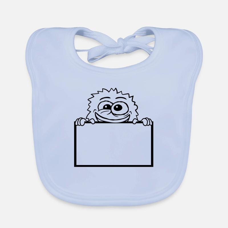 Monstre comique derrière le mur Bavoir bio Bébé