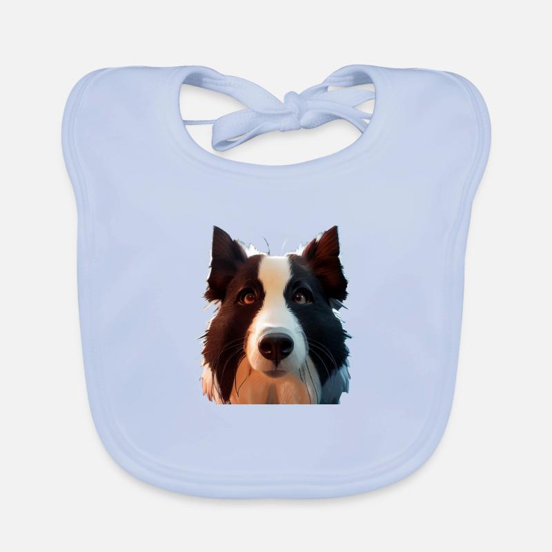 Border Collie Hund - Border Collie Baby Bio-Lätzchen