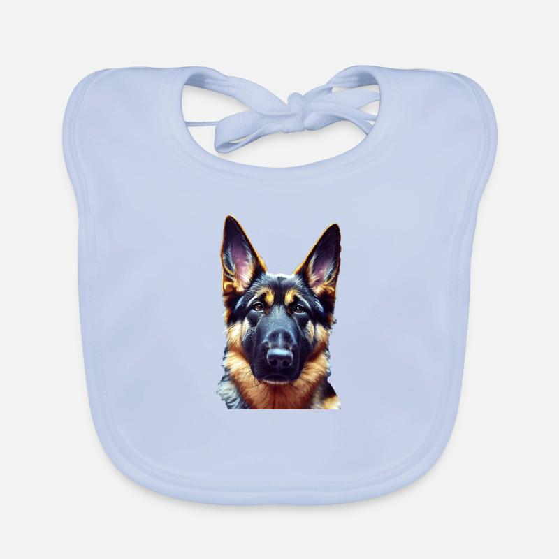 German Shepherd Dog - German Shepherd - Organic Baby Bibs - sky blue