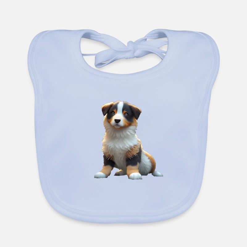 Australian Shepherd Dog - Aussie Dog Organic Baby Bibs