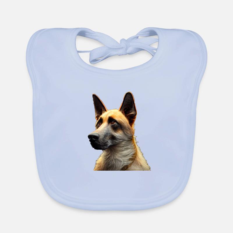 Malinois Dog - Malinois - Bavoir bio Bébé - bleu ciel